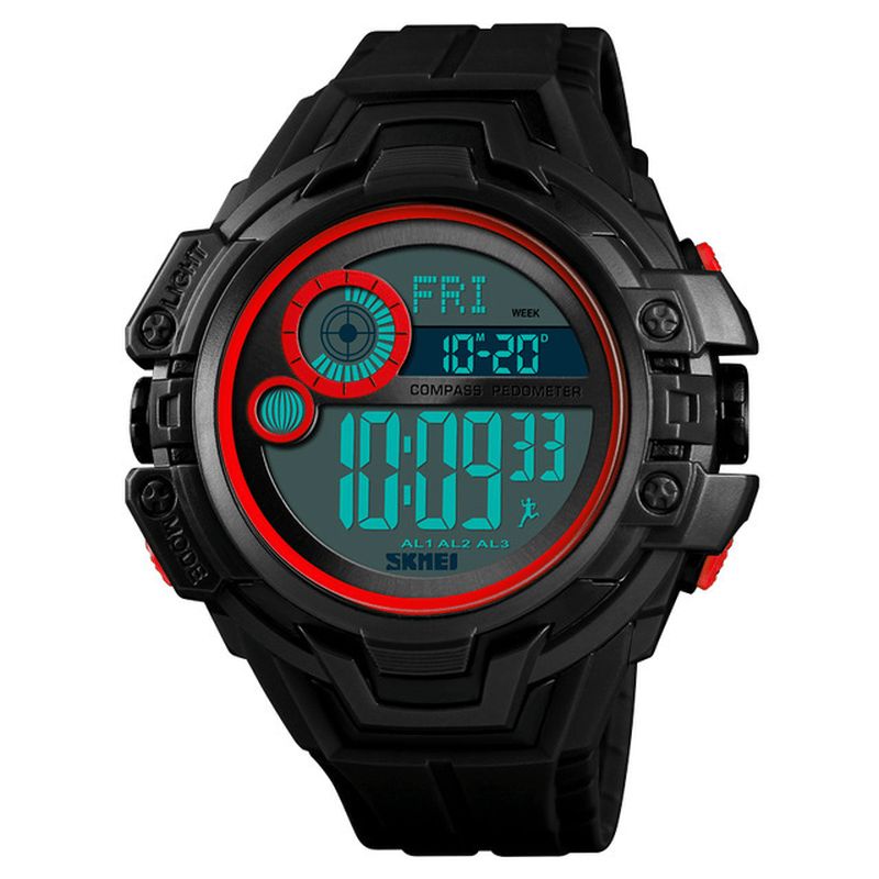 Skmei 1447 Compass Calorie Skritteller Chrono 5Atm Outdoor Sports Herre Digital Watch