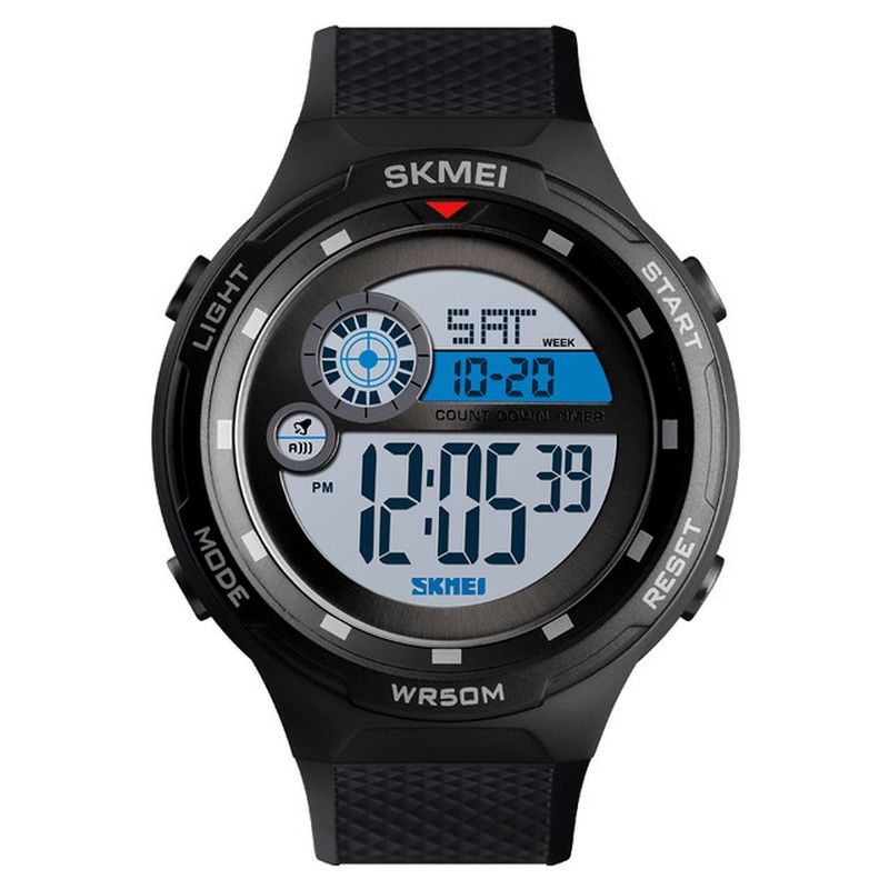 Skmei 1465 50M Vanntett Countdown Outdoor El Light Sports Herre Digital Watch