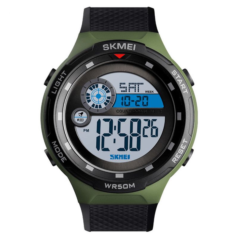 Skmei 1465 50M Vanntett Countdown Outdoor El Light Sports Herre Digital Watch