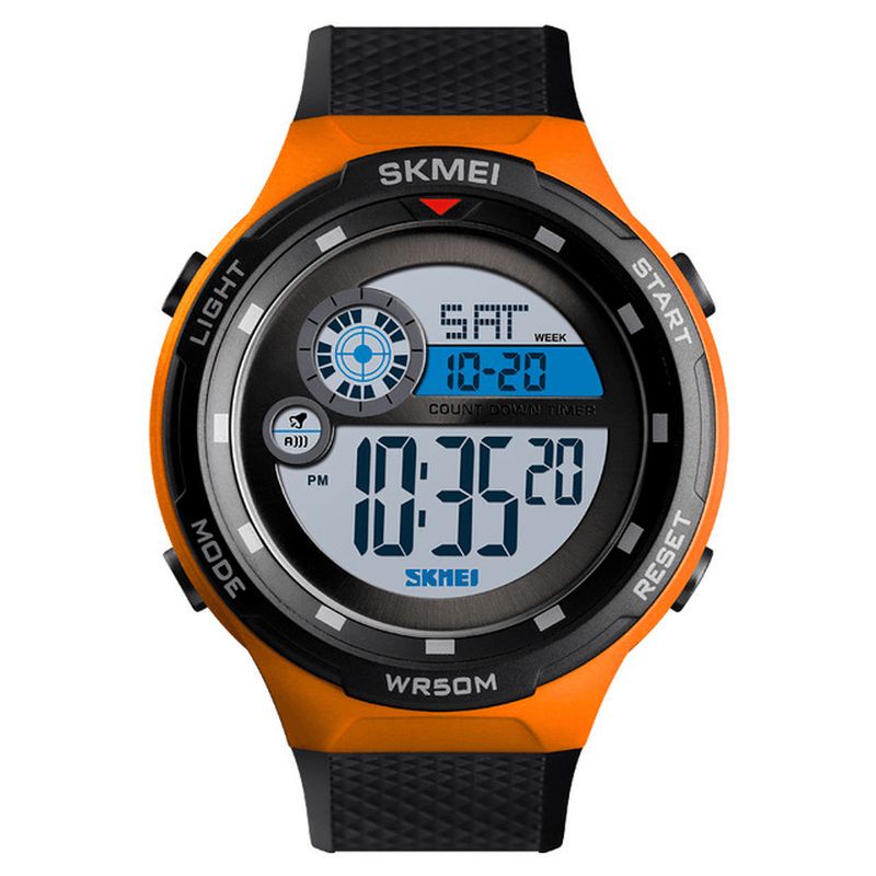 Skmei 1465 50M Vanntett Countdown Outdoor El Light Sports Herre Digital Watch