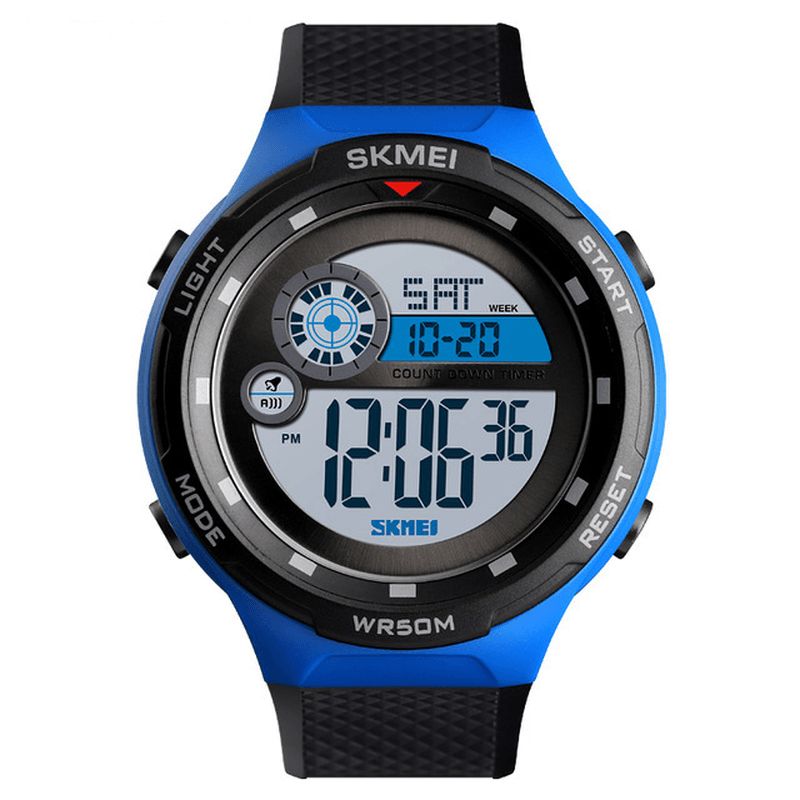 Skmei 1465 50M Vanntett Countdown Outdoor El Light Sports Herre Digital Watch