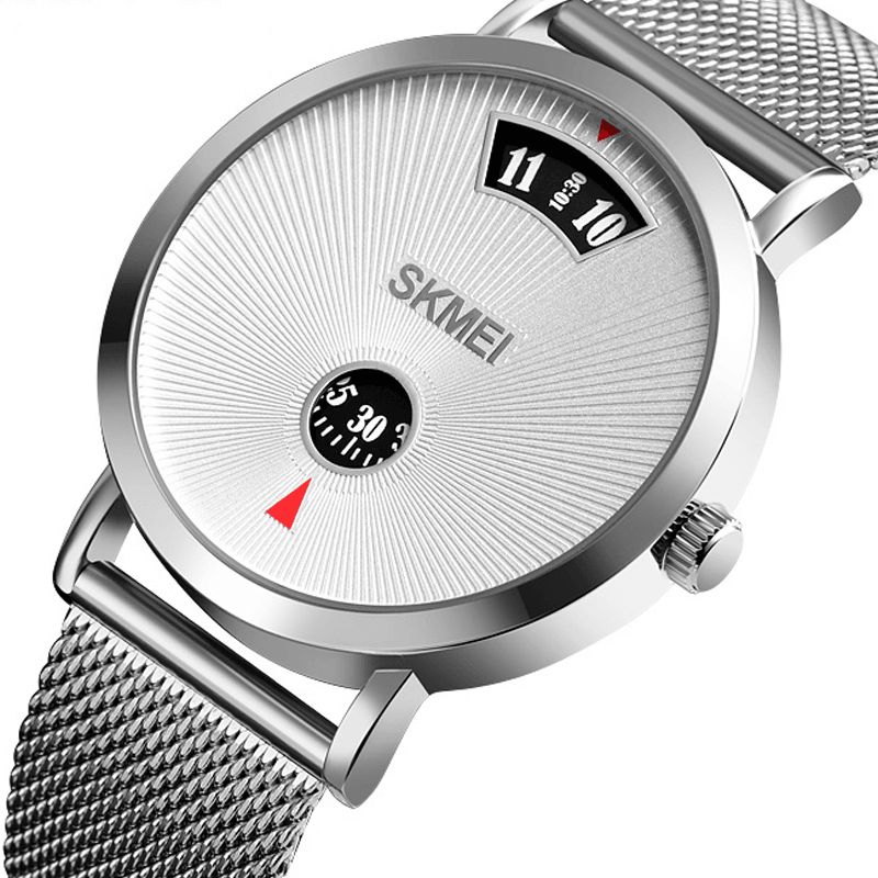 Skmei 1489 Creative Dial Design 30M Vanntett Business Style Herreklokke Kvartsklokke