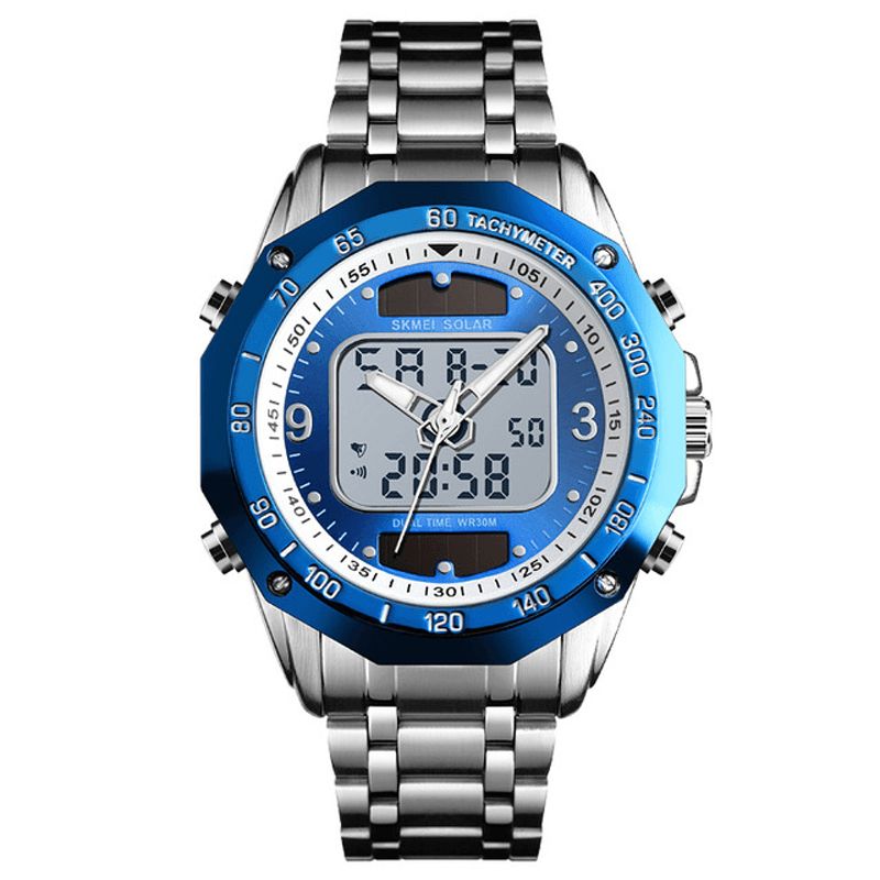 Skmei 1493 Fashion Herre Digital Kvartsklokke 3Atm Vanntett Lysende Display Dual Display Watch