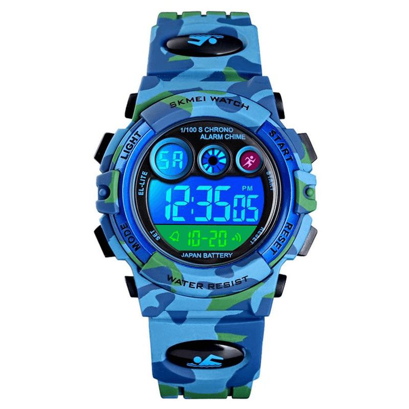 Skmei 1547 Energetic Dial Design Led+El Lights 5Atm Sport Kids Watch Digital Watch