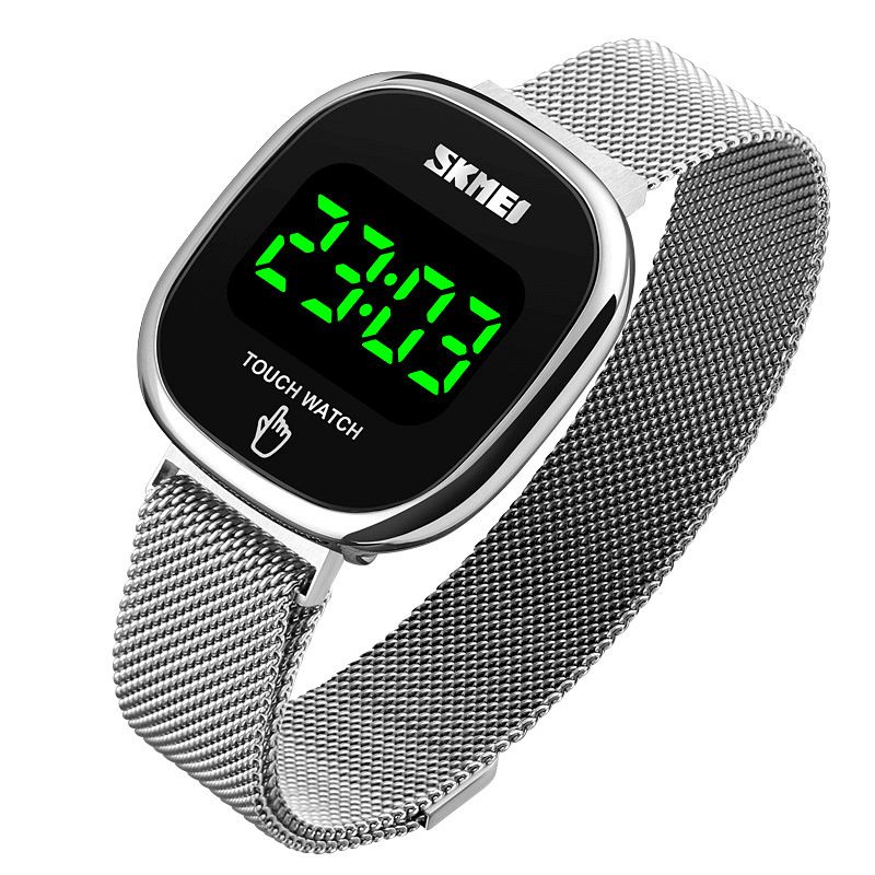 Skmei 1589 Fashion Herre Watch Dato Display Led Light Vanntett Touch Key Digital Watch