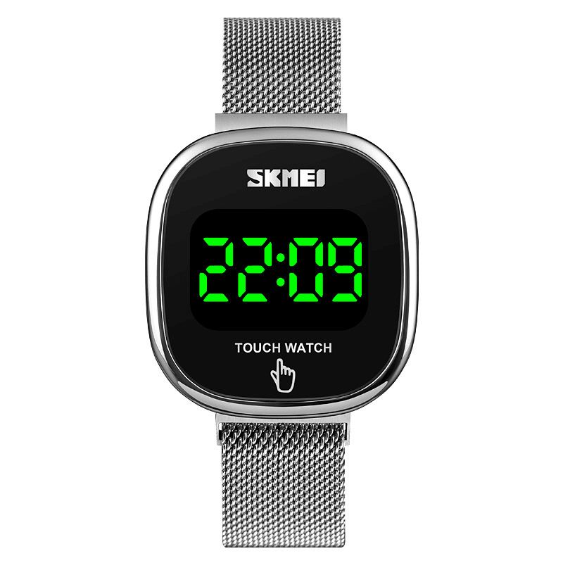 Skmei 1589 Fashion Herre Watch Dato Display Led Light Vanntett Touch Key Digital Watch