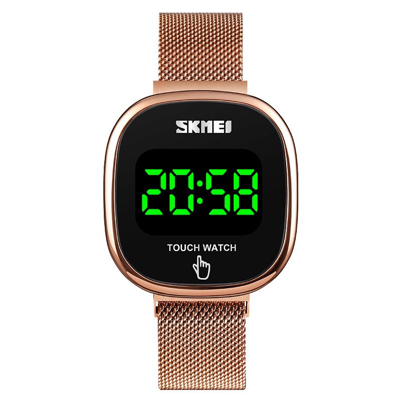 Skmei 1589 Fashion Herre Watch Dato Display Led Light Vanntett Touch Key Digital Watch