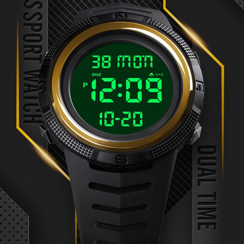 Skmei 1632 Sport Klokke Dato Uke Visning Kronograf Stoppeklokke Vanntett Led Natt Digital Watch