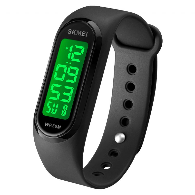 Skmei 1666 Led Light Digital Watch 5Atm Vanntett Datovisning Sport Unisex-Klokke