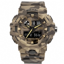 Smael 8001 Digital Watch Camouflage Militray Dual Display Herre Sports Utendørs Armbåndsur