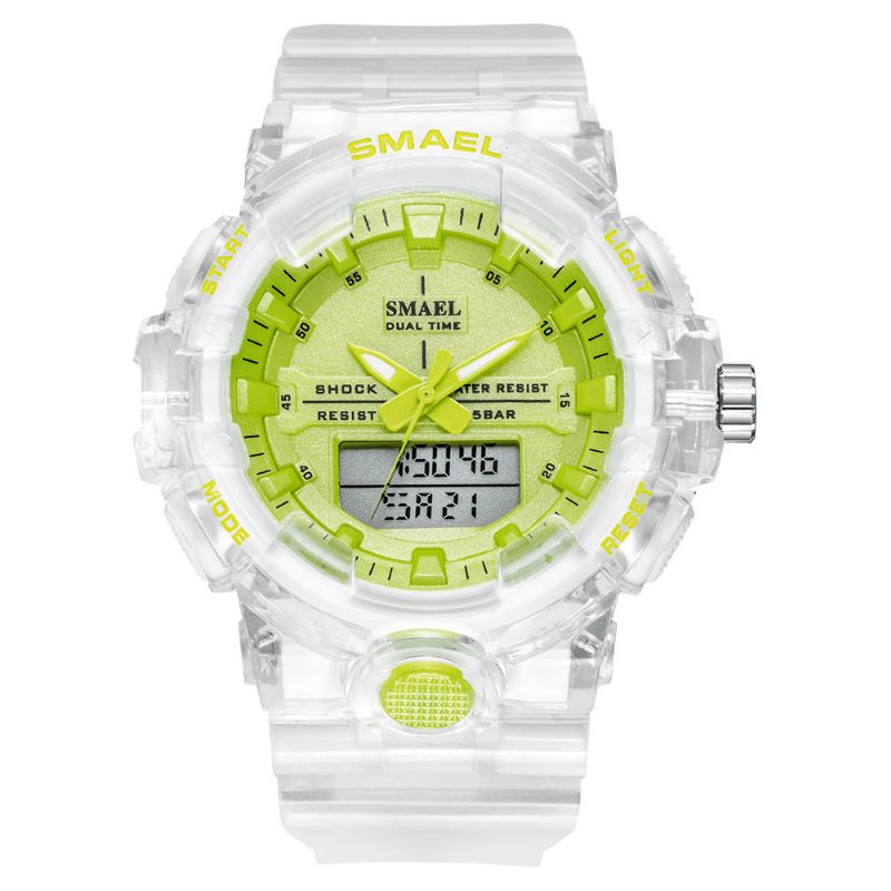 Smael 8025 Sport Herre Digital Klokke Dobbel Tid Dato Uke Display Chronograph 5Atm Vanntett Utendørs Dual Display Klokke