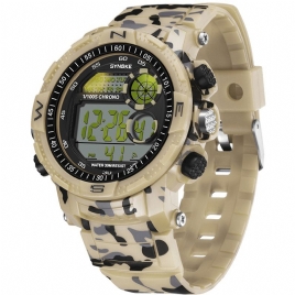 Synoke 9033 Sport Herreklokke Vanntett Lysende Dato Uke Display Camouflage Outdoor Digital Watch