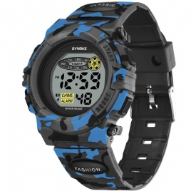 Synoke 9035 Kids Led Fargerik Lysende Camouflage Sport Digital Watch