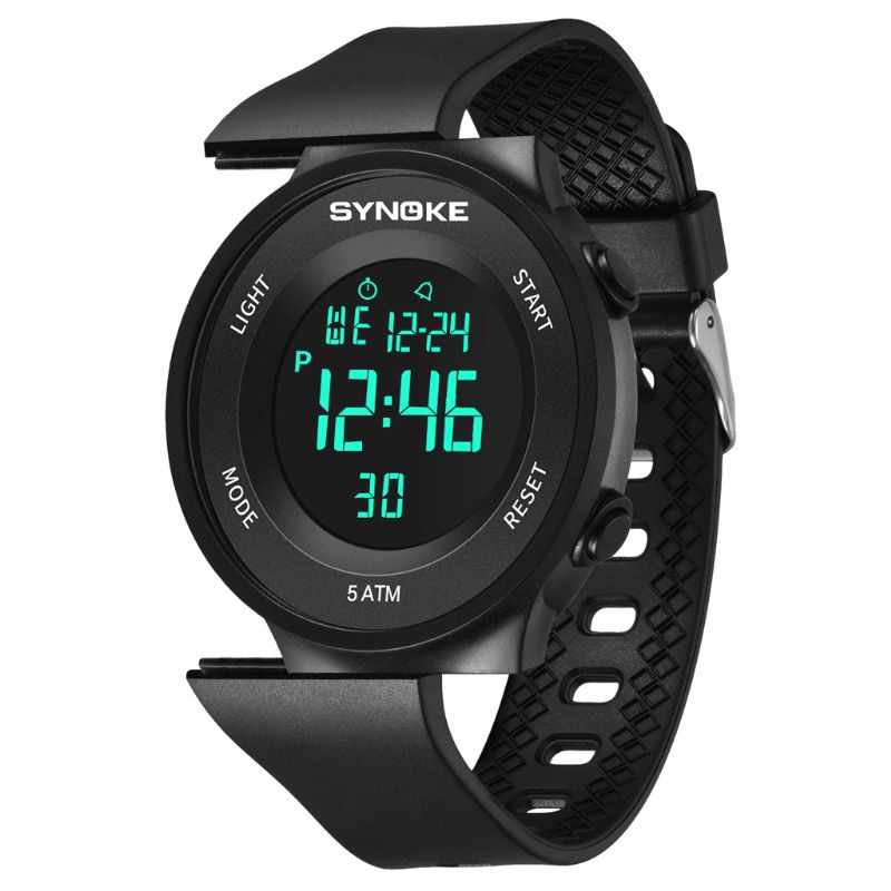 Synoke 9199 Fashion Student Watch 5Atm Vanntett Lysende Skjerm Multifunksjons Sport Digital Klokke