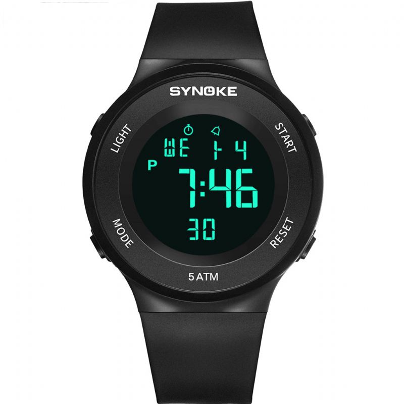 Synoke 9199 Fashion Student Watch 5Atm Vanntett Lysende Skjerm Multifunksjons Sport Digital Klokke