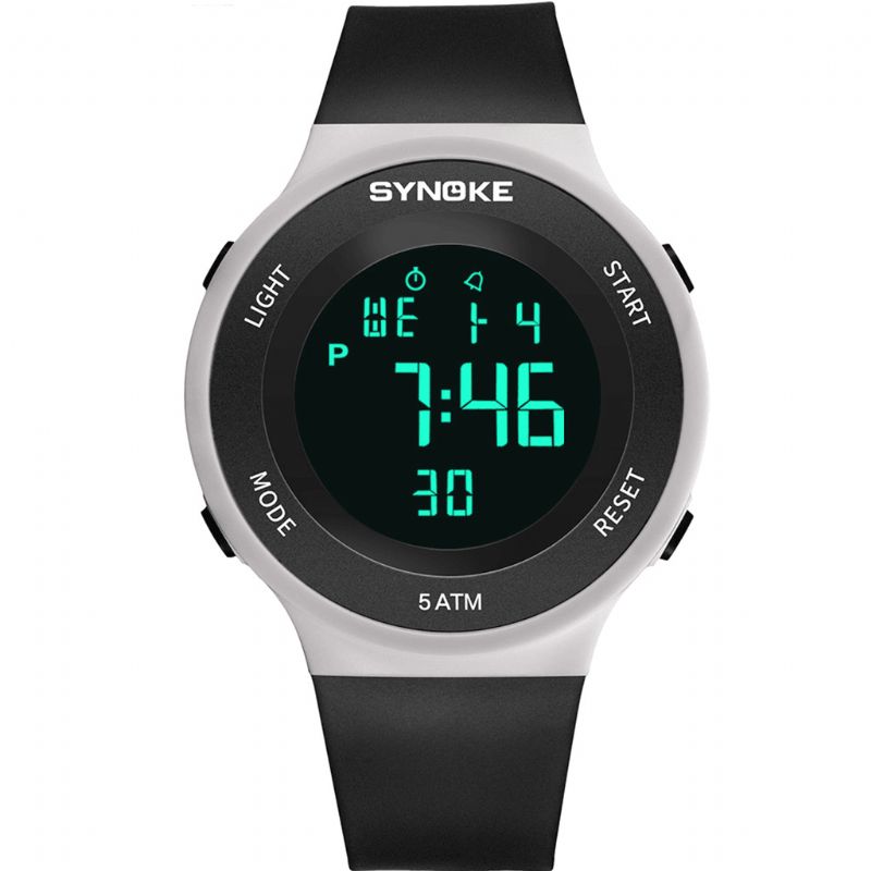 Synoke 9199 Fashion Student Watch 5Atm Vanntett Lysende Skjerm Multifunksjons Sport Digital Klokke