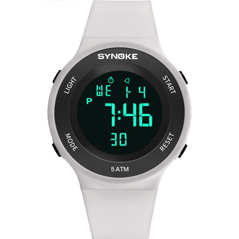 Synoke 9199 Fashion Student Watch 5Atm Vanntett Lysende Skjerm Multifunksjons Sport Digital Klokke