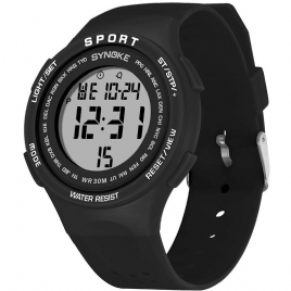 Synoke 9616 El Display Silikonrem Sport Klokke 3Atm Vanntett Alarm Student Digital Watch