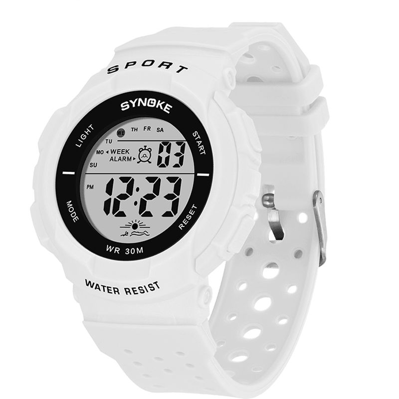 Synoke 9617 Fashion Watch 3Atm Vanntett El Light Multiple Function Colorful Led Sport Digital Watch