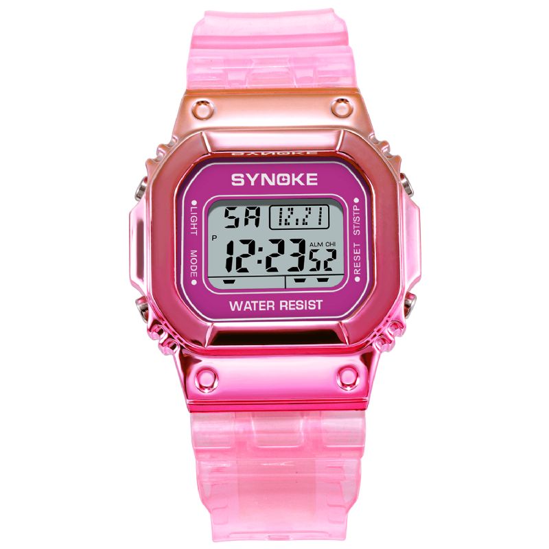 Synoke 9622 Gradient Color Watch Case Fashion Style Kvinner Menn Lysende Display Par Digital Watch