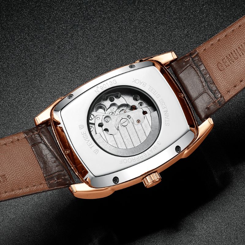 Tevise T802B Business Style Herre Armbåndsur Moonphase Dato Visning Automatisk Mekanisk Klokke