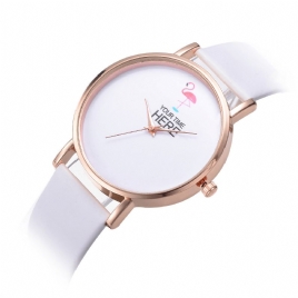 Uformell Stil Kvinner Armbåndsur Rose Gold Case Leather Strap Kvartsklokke