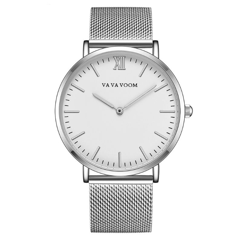 Va Va Voom Va-212 Full Steel Kvartsklokke Ultra Tynn Armbåndsklokke