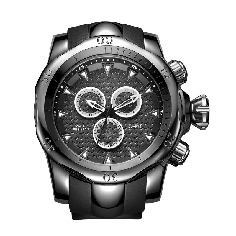 Va Va Voom Va-221 Casual Sport Dual-Scale Big Dial Silikonstropp 3Atm Vanntett Herrekvartsklokke