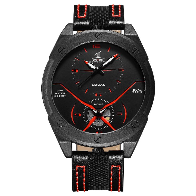 Weide Uv1703 Fargerik Unik Design Herre Armbåndsur Dual Time Display Quartz Klokker