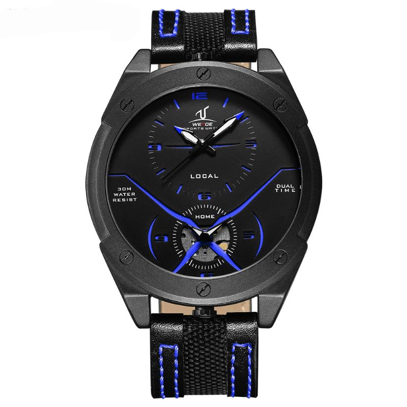 Weide Uv1703 Fargerik Unik Design Herre Armbåndsur Dual Time Display Quartz Klokker