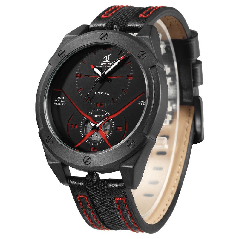 Weide Uv1703 Fargerik Unik Design Herre Armbåndsur Dual Time Display Quartz Klokker