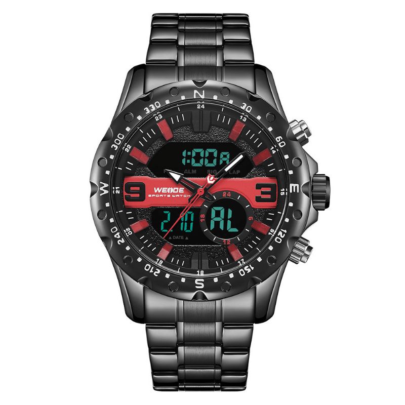 Weide Wh8502 Business Style Dual Display Watch Lcd Digital Chronograph 3Atm Vanntett Herreklokke