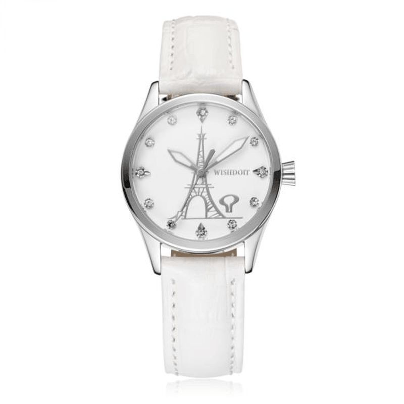 Wishdoit Wsd-005 Mote Kvarts Klokke Romertall Blomst Iron Tower Armbåndsur