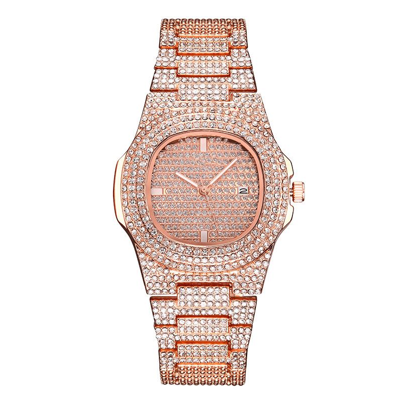 Xsvo Luxury Fashion Full Rhinestone Diamond Armbåndsur Unisex Kvartsklokke