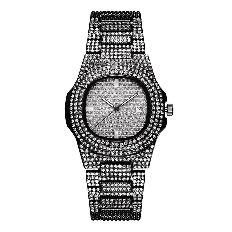 Xsvo Luxury Fashion Full Rhinestone Diamond Armbåndsur Unisex Kvartsklokke