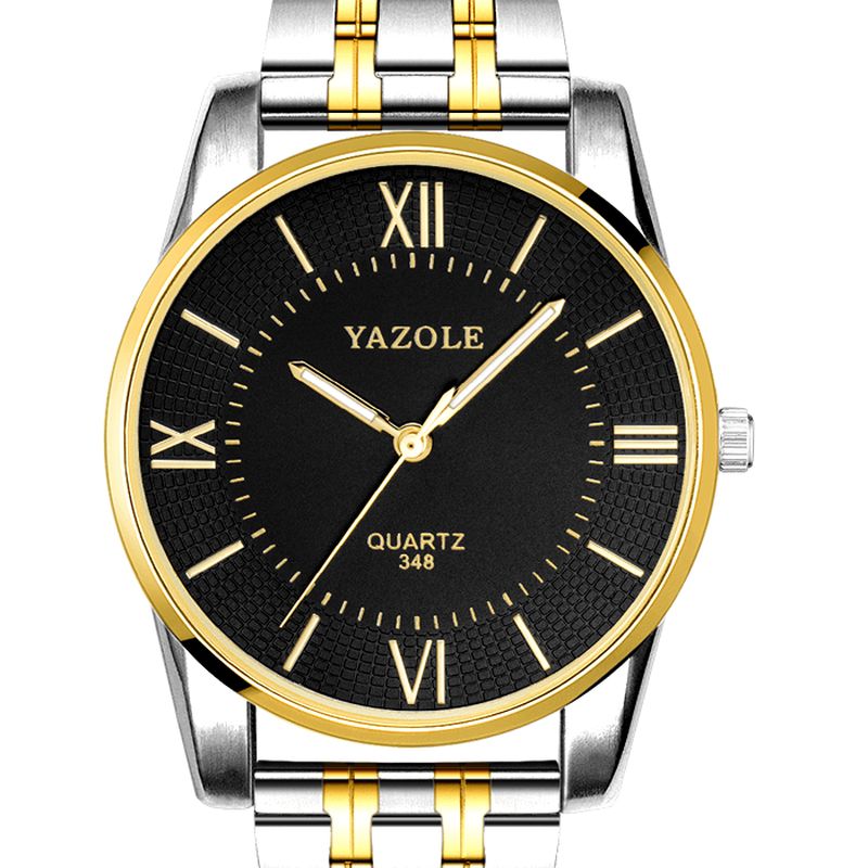 Yazole 348 Full Steel Herre Fashion Business Style Liminous Display Kvartsklokke