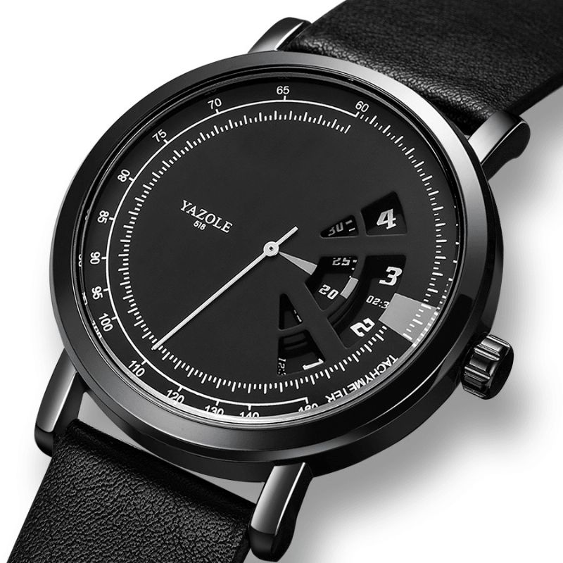 Yazole Casual Hollow Dial 3Atm Vanntett Herre Kvartsklokke Armbåndsur