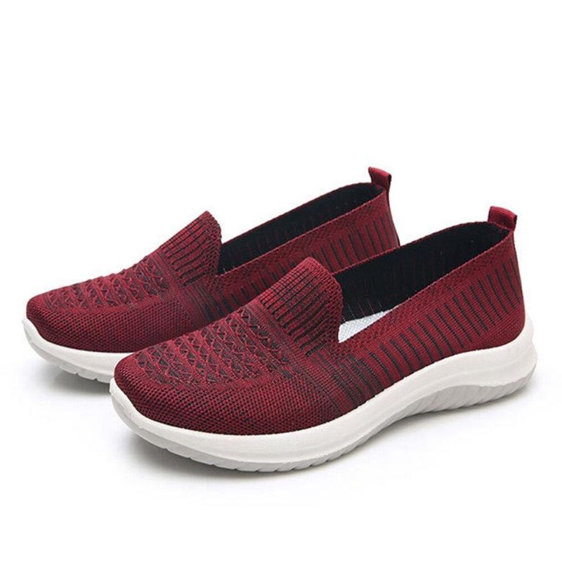 Dame Mesh Slip On Sport Soft Sole Uformelle Flate Sko