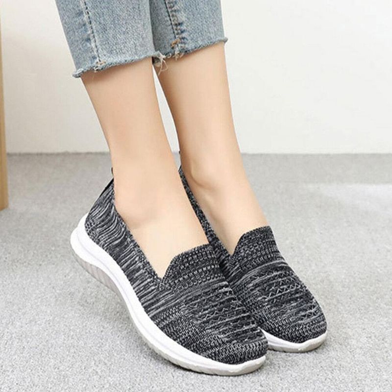 Dame Mesh Slip On Sport Soft Sole Uformelle Flate Sko