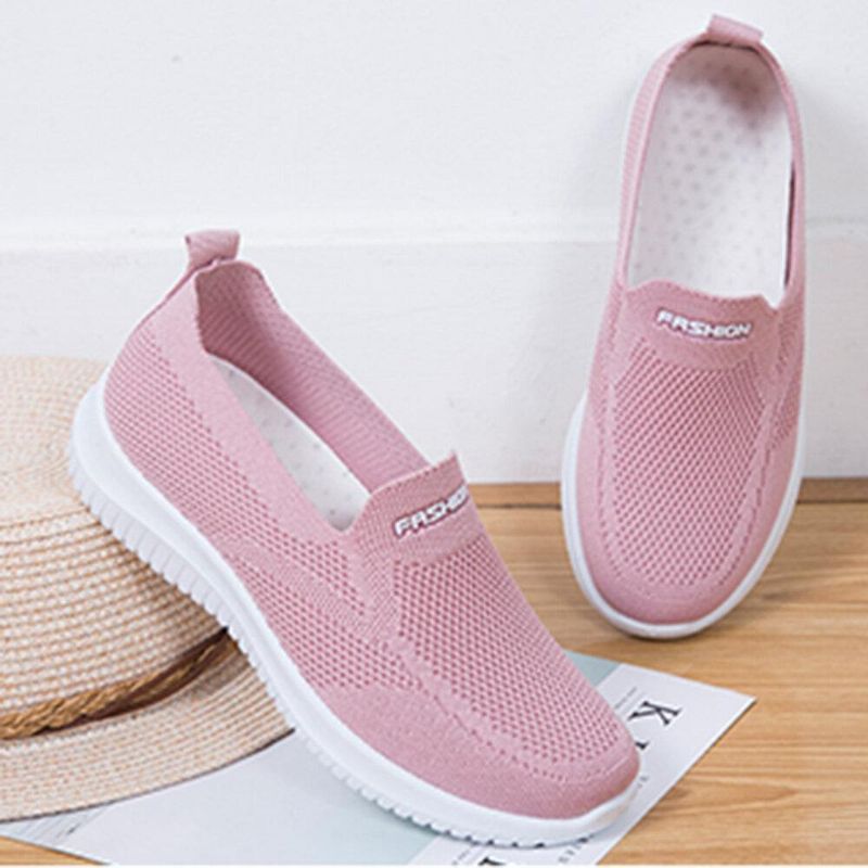 Kvinner Mesh Lukket Tå Lazy Slip On Casual Walking Sko