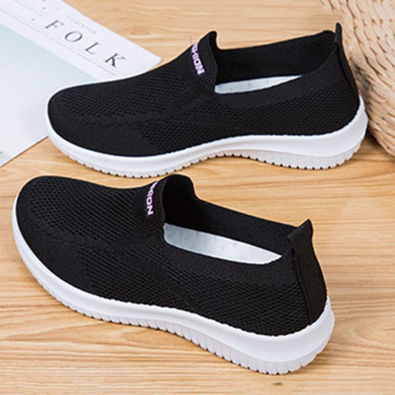 Kvinner Mesh Lukket Tå Lazy Slip On Casual Walking Sko