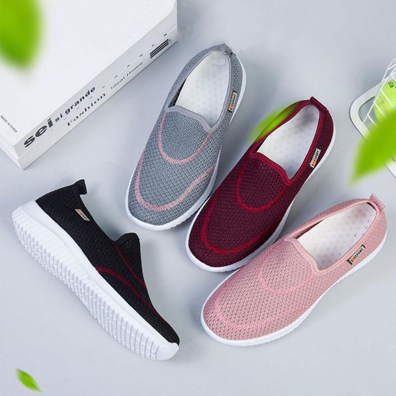 Kvinner Mesh Mønster Lazy Slip On Lette Fritidssko