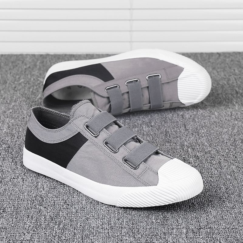 Menn Colorblock Comfy Pustende Elastisk Band Slip On Casual Daily Canvas Joggesko