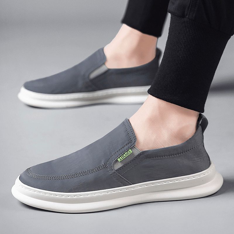 Menn Is Silk Cloth Pustende Kjøresko Slip On Skate Sneakers