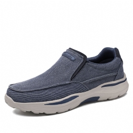 Menn Sport Lettvektsplattform Comfy Slip On Casual Denim Joggesko