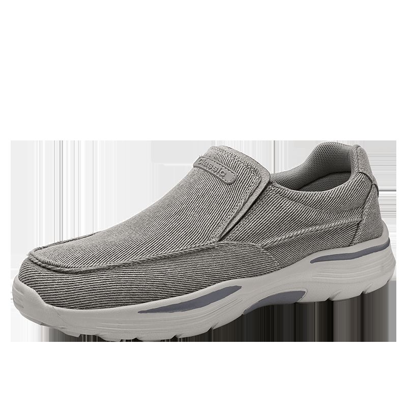 Menn Sport Lettvektsplattform Comfy Slip On Casual Denim Joggesko