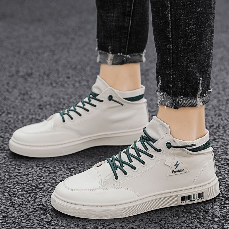 Menn Stilig Søm Lerret Comfy Pustende High Top Casual Joggesko