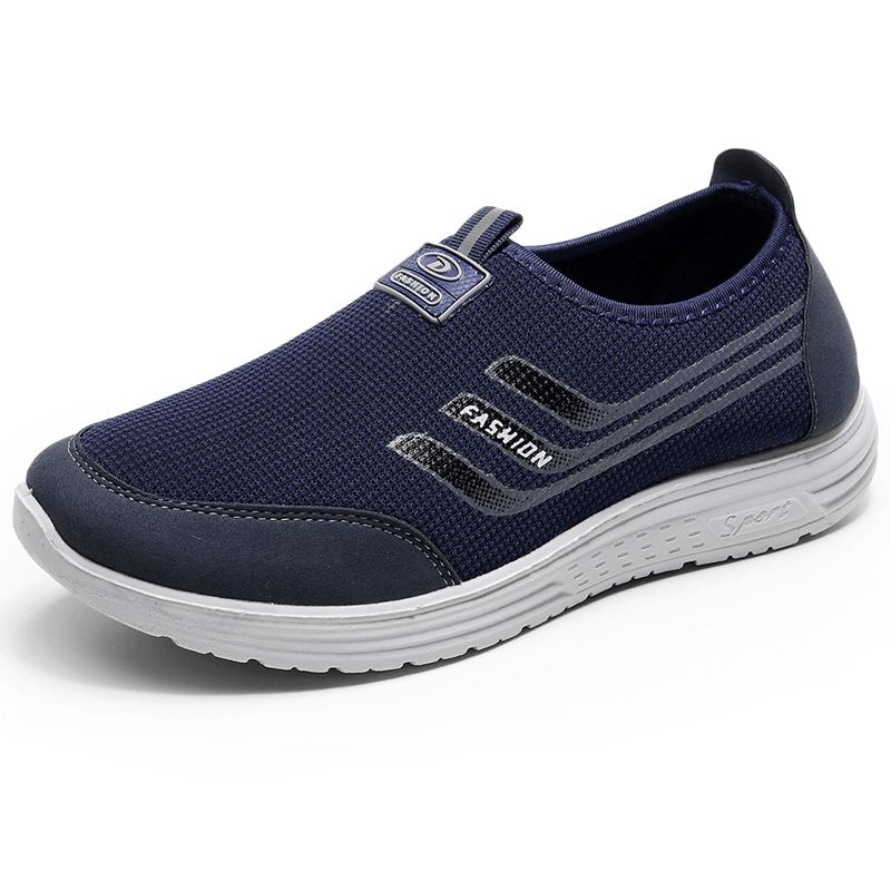 Strikket Stoff For Menn Pustende Behagelige Slip-On Casual Walking Sko