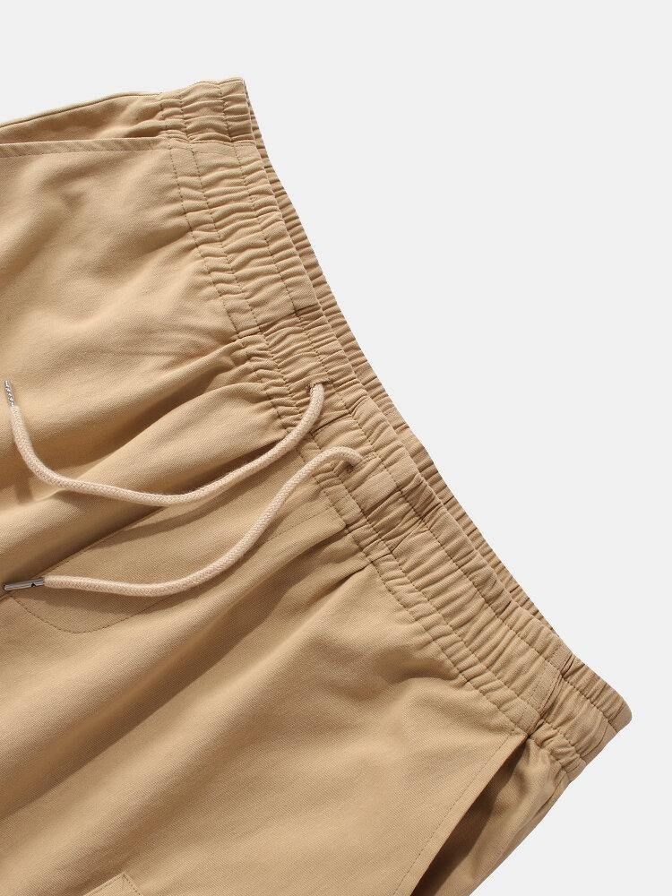 Menns Uformelle 100 % Bomullslommer Cargo-Shorts