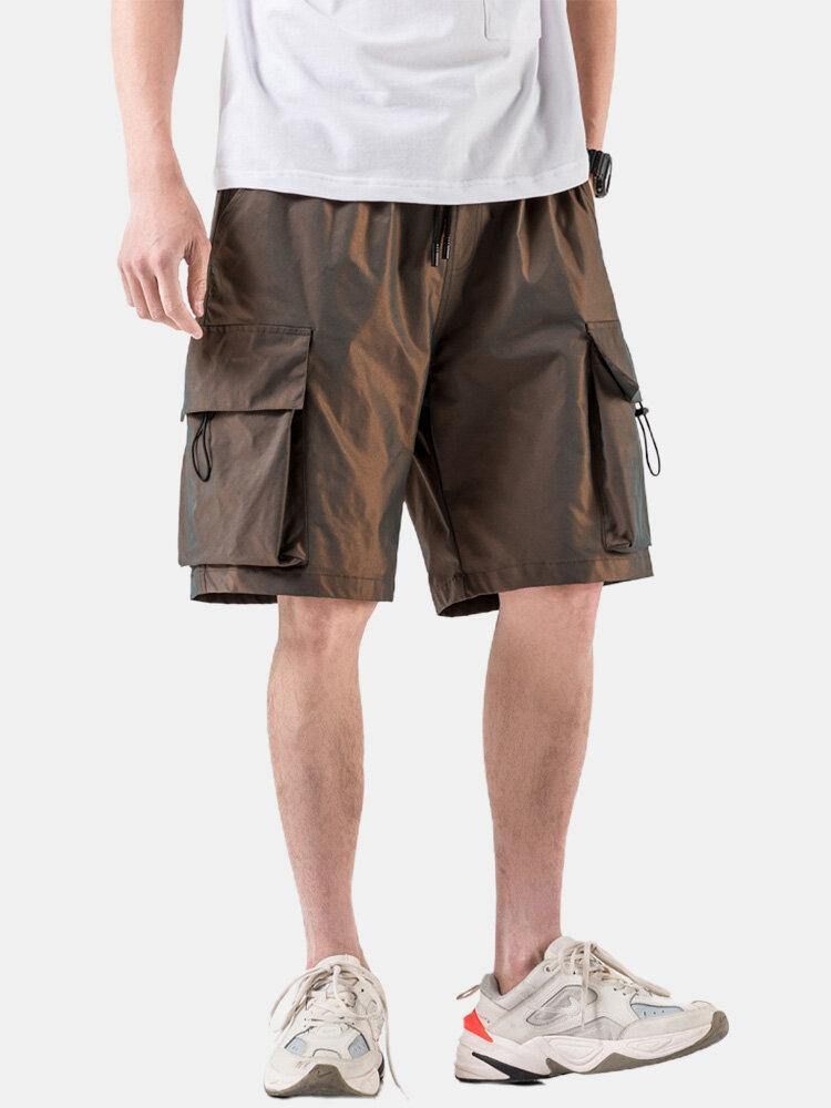 Menns Uformelle Cargo-Shorts Med Stor Lomme Med Snøring